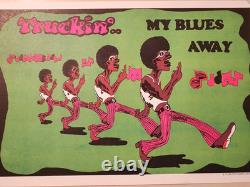 Vintage 1972 Truckin' My Blues Away Blacklight Poster