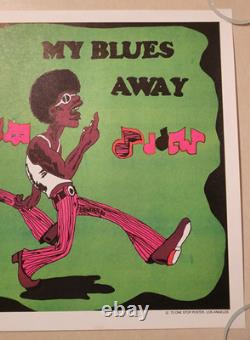 Vintage 1972 Truckin' My Blues Away Blacklight Poster
