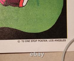 Vintage 1972 Truckin' My Blues Away Blacklight Poster