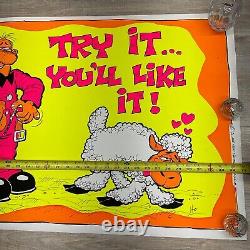 Vintage 1972 Try It You'll Like It Blacklight Poster One Stop P33