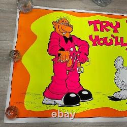 Vintage 1972 Try It You'll Like It Blacklight Poster One Stop P44