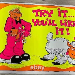 Vintage 1972 Try It You'll Like It Blacklight Poster One Stop P44