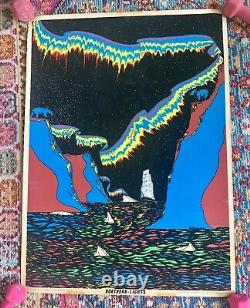 Vintage 1973 BLACKLIGHT POSTER, Hip Products, Compass Points, Northern Lights