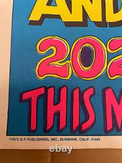 Vintage 1973 G P Publishing Do Yourself A Favor Blacklight Poster 35 x 23
