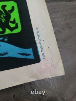 Vintage 1973 ZODIAC LOVERS #138 (b) Blacklight Velvet Poster 23 x 35 Rare Htf