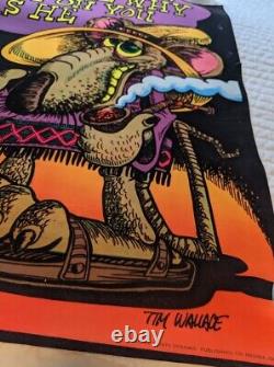 Vintage 1974 MOUSE Blacklight Poster Dynamic Publishing 32x21 Psychedelic RARE