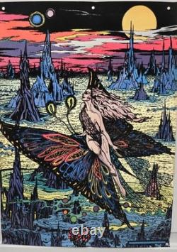 Vintage 1974 Pro Arts Stellamyr Blacklight Velvet Flocked Poster 28x20. Nice