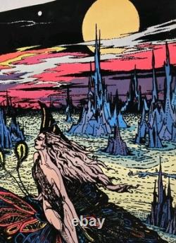 Vintage 1974 Pro Arts Stellamyr Blacklight Velvet Flocked Poster 28x20. Nice