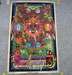 Vintage 1974 Velva-Print Blacklight Poster Felt Velvet Spectrum Psychedelic 70s