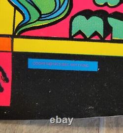 Vintage 1975 Alice Cooper Welcome to My Nightmare Blacklight Poster Rare 32x21