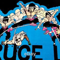 Vintage 1975 Bruce Lee Fury Flocked Velvet Blacklight Poster 35 x 23
