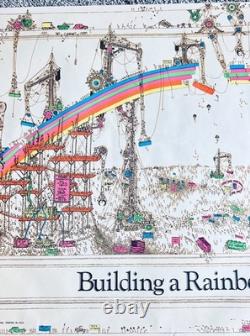 Vintage 1976 Building a Rainbow Black Light Poster, Funky Enterprises, 33x24