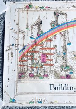 Vintage 1976 Building a Rainbow Black Light Poster, Funky Enterprises, 33x24