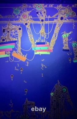 Vintage 1976 Building a Rainbow Black Light Poster, Funky Enterprises, 33x24