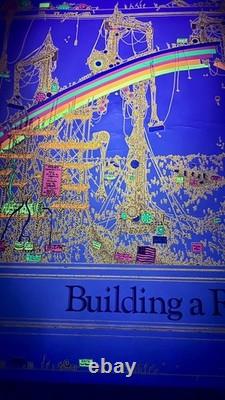 Vintage 1976 Building a Rainbow Black Light Poster, Funky Enterprises, 33x24