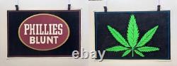 Vintage 1976 Funky Enterprises Blacklight Poster 928 Leaf + 1993 Phillies Blunt