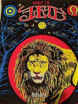 Vintage 1976 Original Leo Astrological Felt Black Light Poster #609 Funky