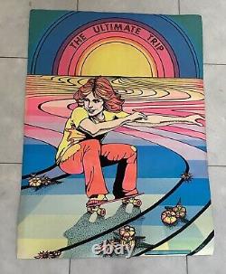 Vintage 1976 THE ULTIMATE TRIP Black Light Poster Skateboarding 28 x 20