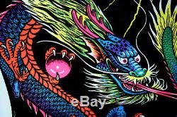 Vintage 1978 Battle To The Death Dragon Vs Tiger Velvet Blacklight Poster New