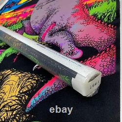 Vintage 1978 DINOSAUR Black Light Velvet Poster 23 x 35 NOS SEALED P21