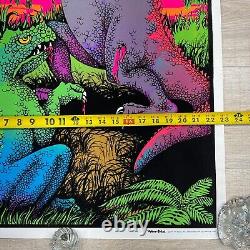 Vintage 1978 DINOSAUR Black Light Velvet Poster 23 x 35 NOS SEALED P21