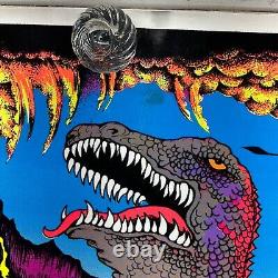 Vintage 1978 DINOSAUR Black Light Velvet Poster 23 x 35 NOS SEALED P21