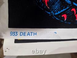 Vintage 1978 Velva-Print Flocked Blacklight Poster DEATH 34 x 23 GROOVY