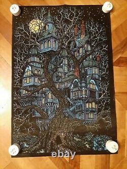 Vintage 1979 Blacklight Poster Tree House Western Graphics VFC (No Pin Holes)
