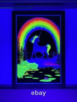 Vintage 1980 Unicorn in Paradise Blacklight Poster #939 by Funky Enterprises