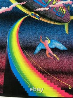 Vintage 1980s Led Zeppelin Stairway to Heaven Velvet Blacklight Poster 23 x 35