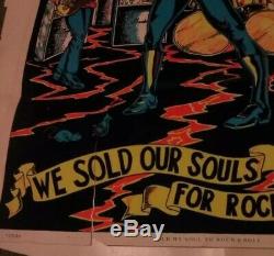 Vintage 1981 Blacklight Poster We Sold Our Souls For Rock & Roll Black Sabbath