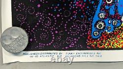 Vintage 1981 Jimi Hendrix Little Wings Funky Flocked Black Light 34 x 23 Poster