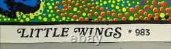 Vintage 1981 Jimi Hendrix Little Wings Funky Flocked Black Light 34 x 23 Poster