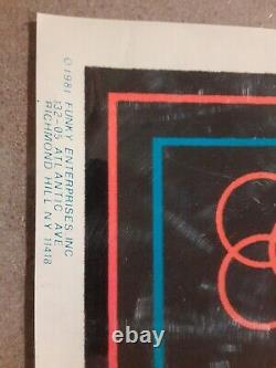 Vintage 1981 Led Zeppelin Zoso 943 Felt Flocked Black Light 34 x 23 Rare Poster