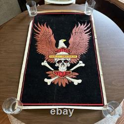 Vintage 1981 RARE Harley Davidson Felt Black Light Poster USED