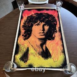 Vintage 1981 RARE Jim Morrison The Doors Colorful Black Light USED Poster