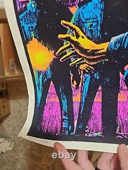 Vintage 1982 In the Name of the Law Police Cop Blacklight Flocked Poster #967