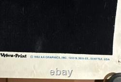 Vintage 1982 Noble Lion Black-Light POSTER #974 AA Graphics Funky Velvet B182