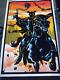 Vintage 1984 H. G. G. Warrior Flocked Velvet Blacklight Poster 35 X 23