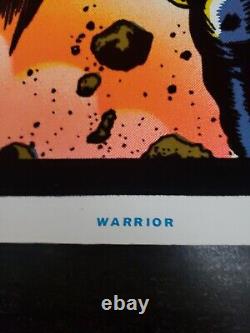 Vintage 1984 H. G. G. WARRIOR flocked Velvet Blacklight Poster 35 x 23 Rare Htf