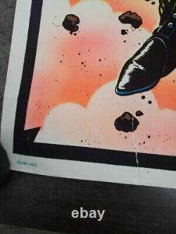 Vintage 1984 H. G. G. WARRIOR flocked Velvet Blacklight Poster 35 x 23 Read Desc