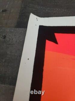 Vintage 1984 H. G. G. WARRIOR flocked Velvet Blacklight Poster 35 x 23 Read Desc