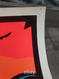 Vintage 1984 H. G. G. WARRIOR flocked Velvet Blacklight Poster 35 x 23 Read Desc