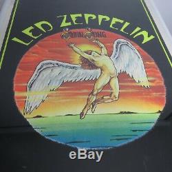 Vintage 1987 Led Zeppelin Swan Song Black Light Poster Velvet Flocked Funky Ent