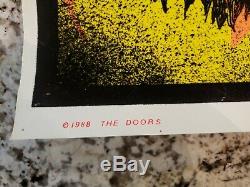 Vintage 1988 THE DOORS JIM MORRISON Black Light Poster Flocked RARE Bob Dara