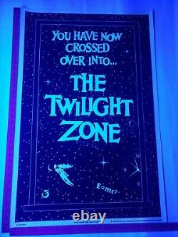 Vintage 1989 Original 23X35 PF-197 Iconic Twilight Zone Felt Blacklight Poster