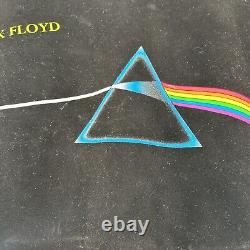 Vintage 1992 Pink Floyd Dark Side of the 839 Flocked Black Light 34 x 23 Poster