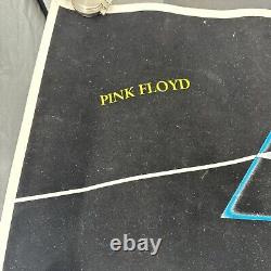 Vintage 1992 Pink Floyd Dark Side of the 839 Flocked Black Light 34 x 23 Poster