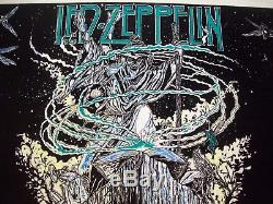 Vintage 1994 Led Zeppelin Black Light Poster Sorcerer 23 X 35 Flocked Velvet