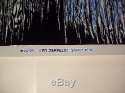 Vintage 1994 Led Zeppelin Sorcerer Black Light Poster 23 X 35 Flocked Velvet